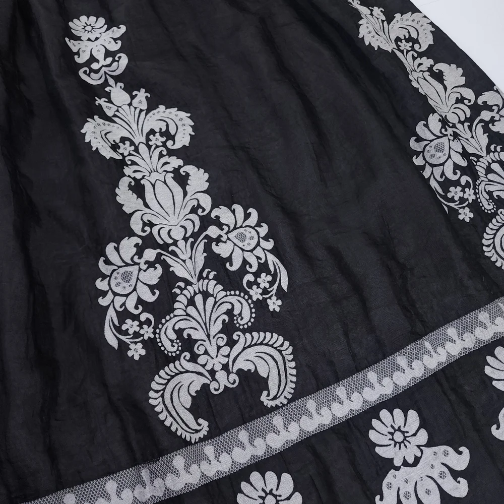 Lapis Black White Boho Onesize Dress - Picture 5 of 13